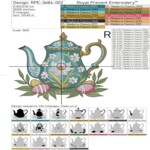 Teapot with daffodils - 3 sizes