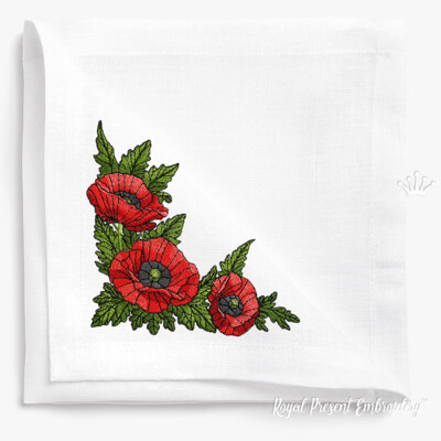 Coin avec de gracieux coquelicots - 4 tailles