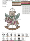 Teddy Bear boy Angel on a Rocking Horse large - 4 sizes