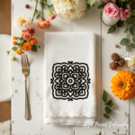 Chinese monochrome pattern - 4 sizes