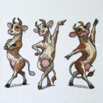 Three dancing cows mega - 4 sizes