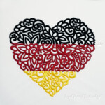 Tricolor flag heart horizontal - 4 sizes