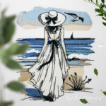 Girl on the beach - 4 sizes