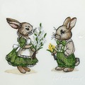 Two spring rabbits Set - 4 sizes