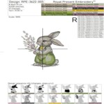 Easter Bunny with a bouquet of willow - 4 sizes