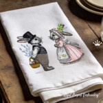 Two Vintage Spring Bunnies Set - 3 sizes