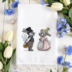 Two Vintage Spring Bunnies Set - 3 sizes