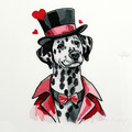 Valentine Dalmatian Dog in Love - 4 sizes