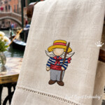 Venice Gondolier Gnome Machine Embroidery Design - 4 sizes