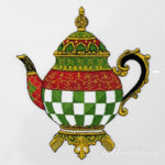 Christmas Baroque Teapot - 3 sizes