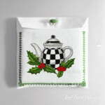 Checkered Christmas teapot small