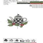 Checkered Christmas teapot small