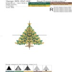 Vintage Christmas tree with golden swirls - 4 sizes