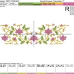Vintage Floral Scroll Border and Corners Machine Embroidery Set - 4 sizes