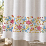 Vintage Floral Scroll Border Machine Embroidery Design - 2 sizes