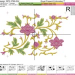 Vintage Floral Scroll Border Machine Embroidery Design - 2 sizes