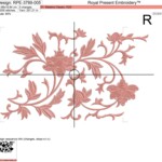 Monochrome Vintage Floral Scroll Border Machine Embroidery Design