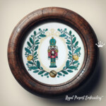 Nutcracker in a Baroque frame with fir branches - 4 sizes