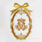 Vintage oval frame with bow - 3 sizes