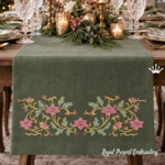 Vintage Floral Scroll Border and Corners Machine Embroidery Set - 4 sizes