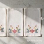 Vintage Floral Scroll Border and Corners Machine Embroidery Set - 4 sizes