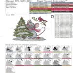 Winter mouse with a Christmas tree - 4 sizes