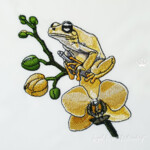 Golden Frog on Orchid - 3 sizes