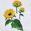 Three Sunflowers Machine Embroidery Design - 6 sizes