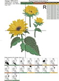Three Sunflowers Machine Embroidery Design - 6 sizes
