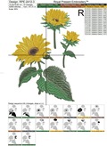 Three Sunflowers Machine Embroidery Design - 6 sizes