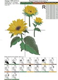 Three Sunflowers Machine Embroidery Design - 6 sizes