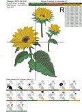Three Sunflowers Machine Embroidery Design - 6 sizes