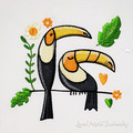 Two Toucans Machine Embroidery Design - 4 sizes