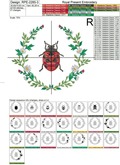 Ladybug flower frame Machine Embroidery Design - 3 sizes