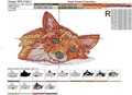Long stitch Fox Head - 4 sizes
