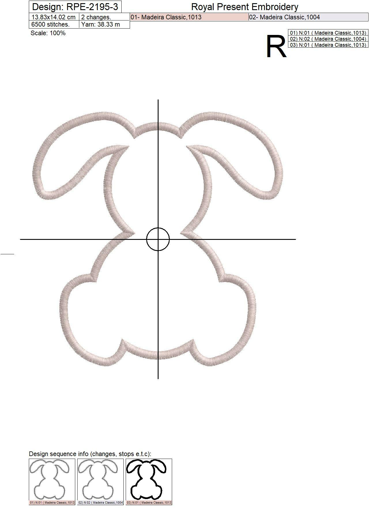 Bunny Applique Digital Embroidery Design - 6 sizes | Royal Present ...