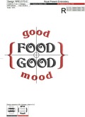 Good Food Good Mood Quote machine embroidery design - 3 sizes