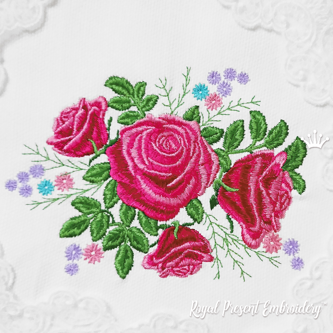 The Rococo Cup of Tea and Flowers Embroidery Pattern - DMC