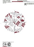 More Wine Less Whine Quote machine embroidery design - 3 sizes