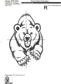 Grizzly Bear Machine Embroidery Design - 4 sizes
