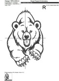 Grizzly Bear Machine Embroidery Design - 4 sizes