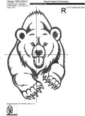 Grizzly Bear Machine Embroidery Design - 4 sizes