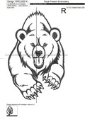 Grizzly Bear Machine Embroidery Design - 4 sizes
