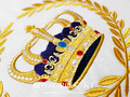 Crown in Laurel Wreath Machine Embroidery Design - 4 sizes
