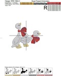 Goslings with bows Machine Embroidery Design - 4 sizes