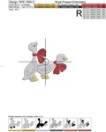 Goslings with bows Machine Embroidery Design - 4 sizes