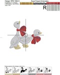 Goslings with bows Machine Embroidery Design - 4 sizes