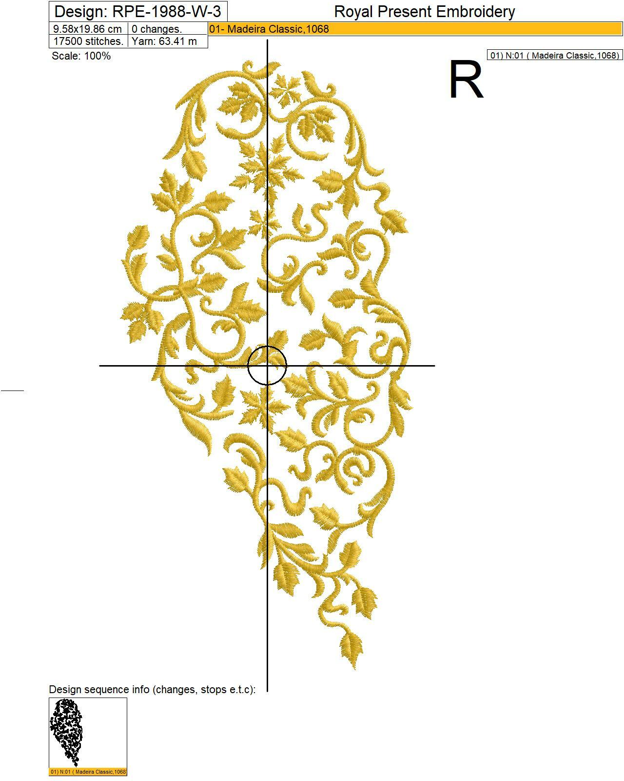 Floral Angel Wings Machine Embroidery Design | Royal Present Embroidery