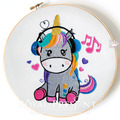 Unicorn is listening to music Machine Embroidery Design - 2 sizes