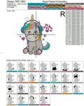Unicorn is listening to music Machine Embroidery Design - 2 sizes